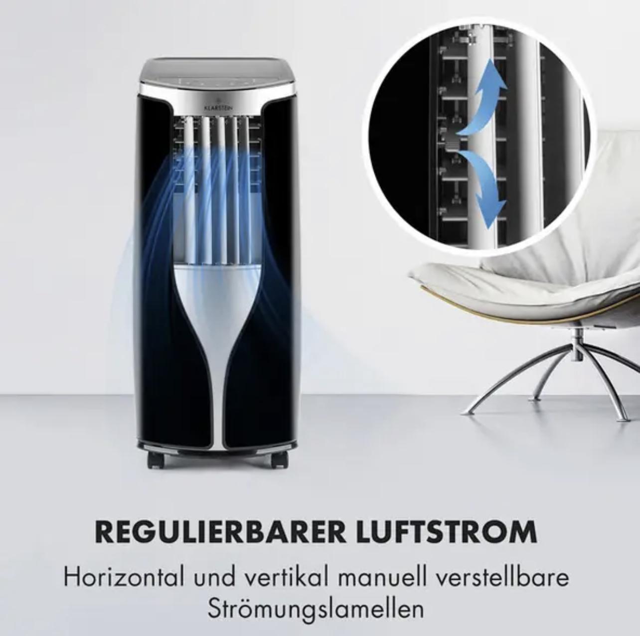 Кондиціонер мобільний KLARSTEIN Breeze 9 4в1 9000 BTU EEK таймер 2,6 кВт 44 м2 Чорний (10029705) - фото 6