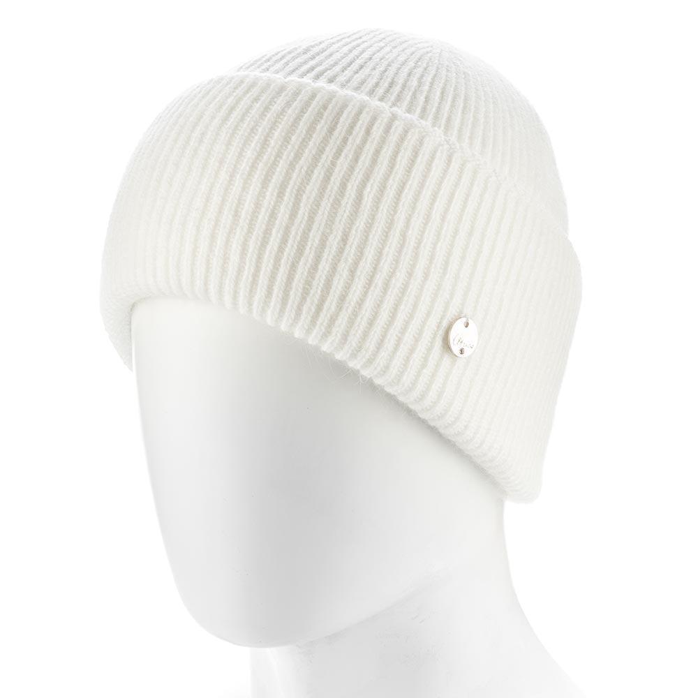 Шапка женская ангоровая зимняя Atrics WH894 в мелкий рубчик с двойным отворотом утепленная флисом Белый Шапка женская ангоровая зимняя Atrics WH894 в мелкий рубчик с двойным отворотом утепленная флисом Белый