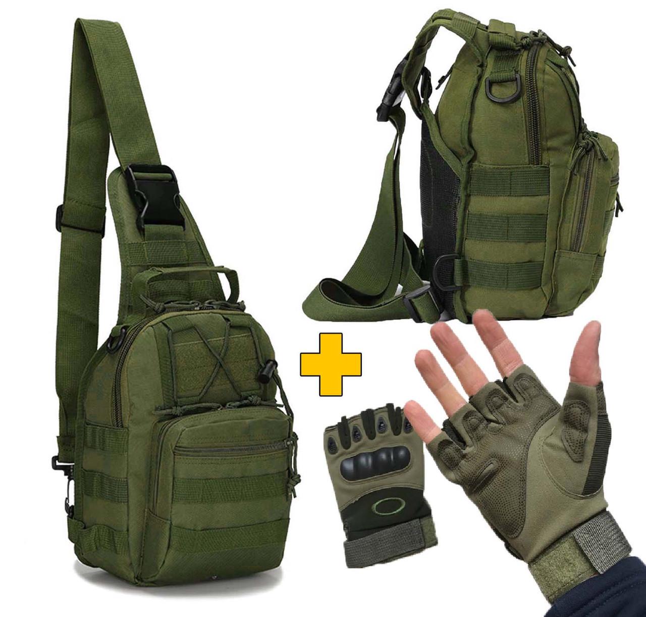 Сумка через плече USARMY B14 Oxford 600D 26х19х10 см і рукавички відкриті Oakley XXL Оливковий - фото 5 Сумка через плече USARMY B14 Oxford 600D 26х19х10 см і рукавички відкриті Oakley XXL Оливковий - фото 5
