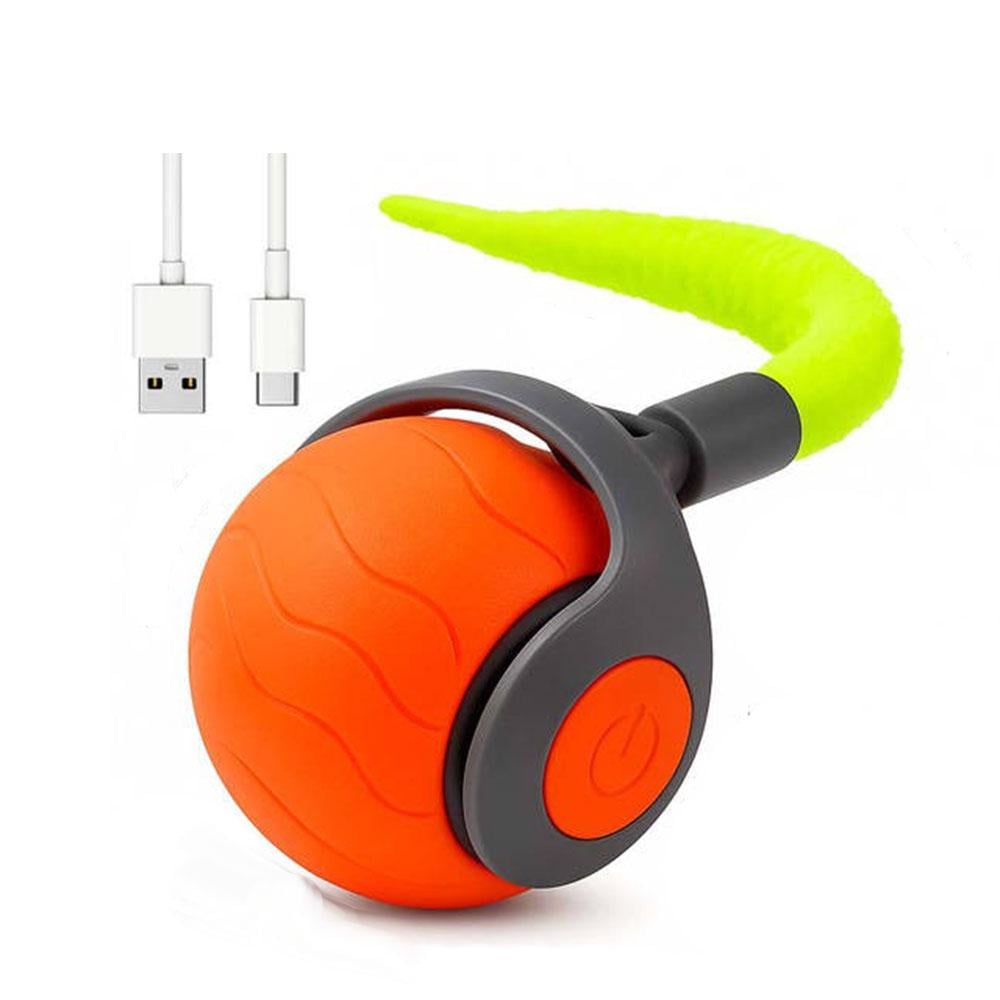 Мячик интерактивный бегающий умный Idea для кошек и собак USB Type-C с хвостиком