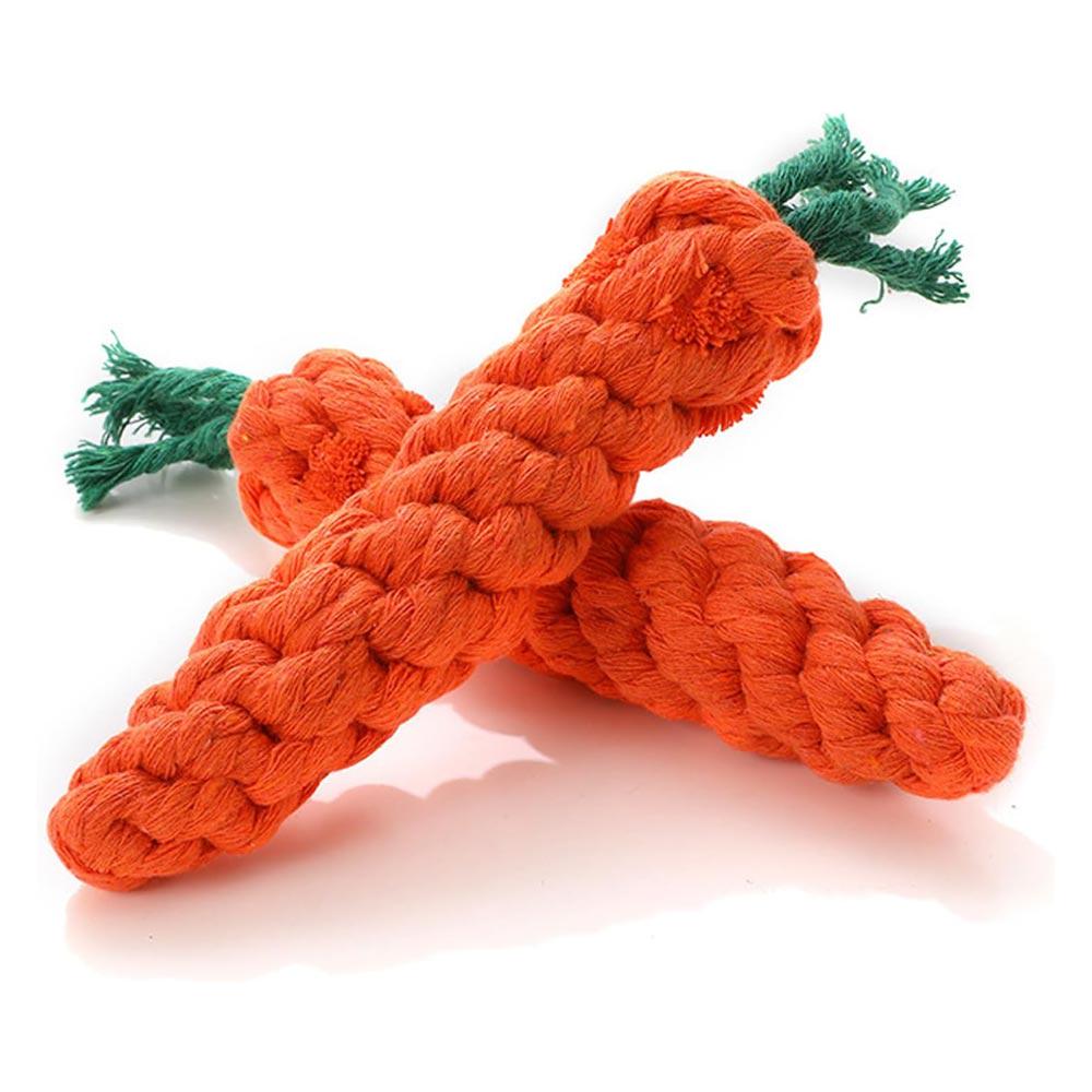 Игрушка для собак и кошек в виде морковки из хлопкового каната (TA0135_1) - фото 5