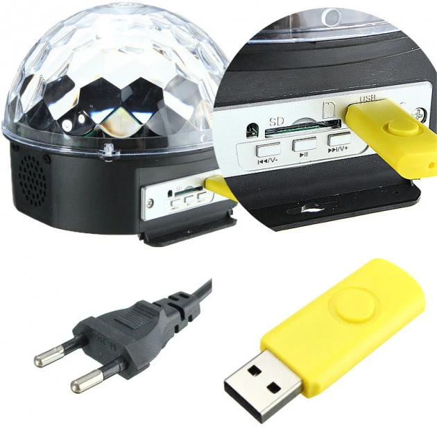 Диско-шар LED Bluetooth USB с пультом 176х176х145 мм (1000-RV109) - фото 4 Диско-шар LED Bluetooth USB с пультом 176х176х145 мм (1000-RV109) - фото 4