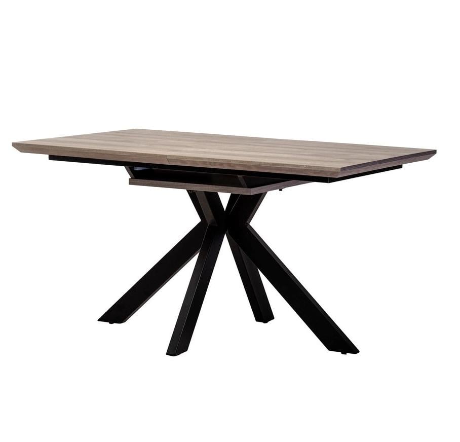 Стол раскладной, обеденный для кухни, гостиной, столовой Vetro Mebel TML-636 100х180( 40) ламинированное МДФ/металл цвет пепельный дуб/черный