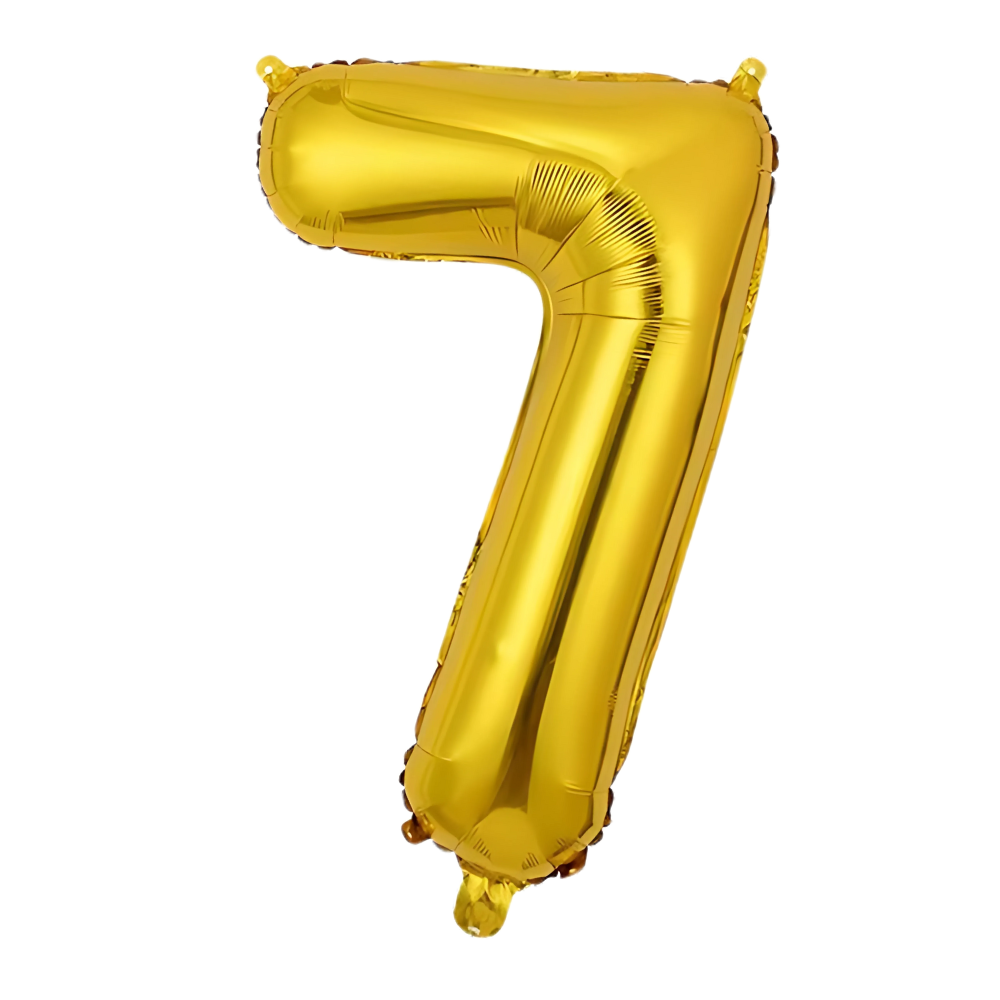 Воздушный шар в виде цифры 7 фольгированный/праздничный для дня рождения/юбилеев/годовщин 32 дюйма Золотой