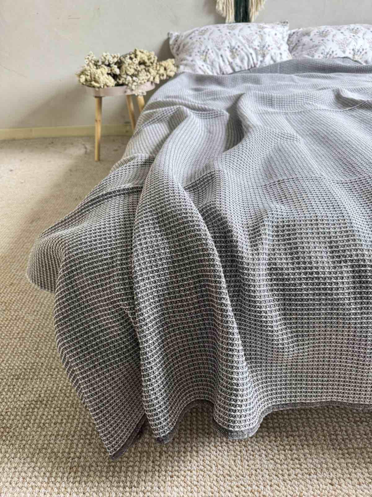 Простирадло вафельне ZEINTEX бавовняне 200х220 см Коричневий (26417524) - фото 3