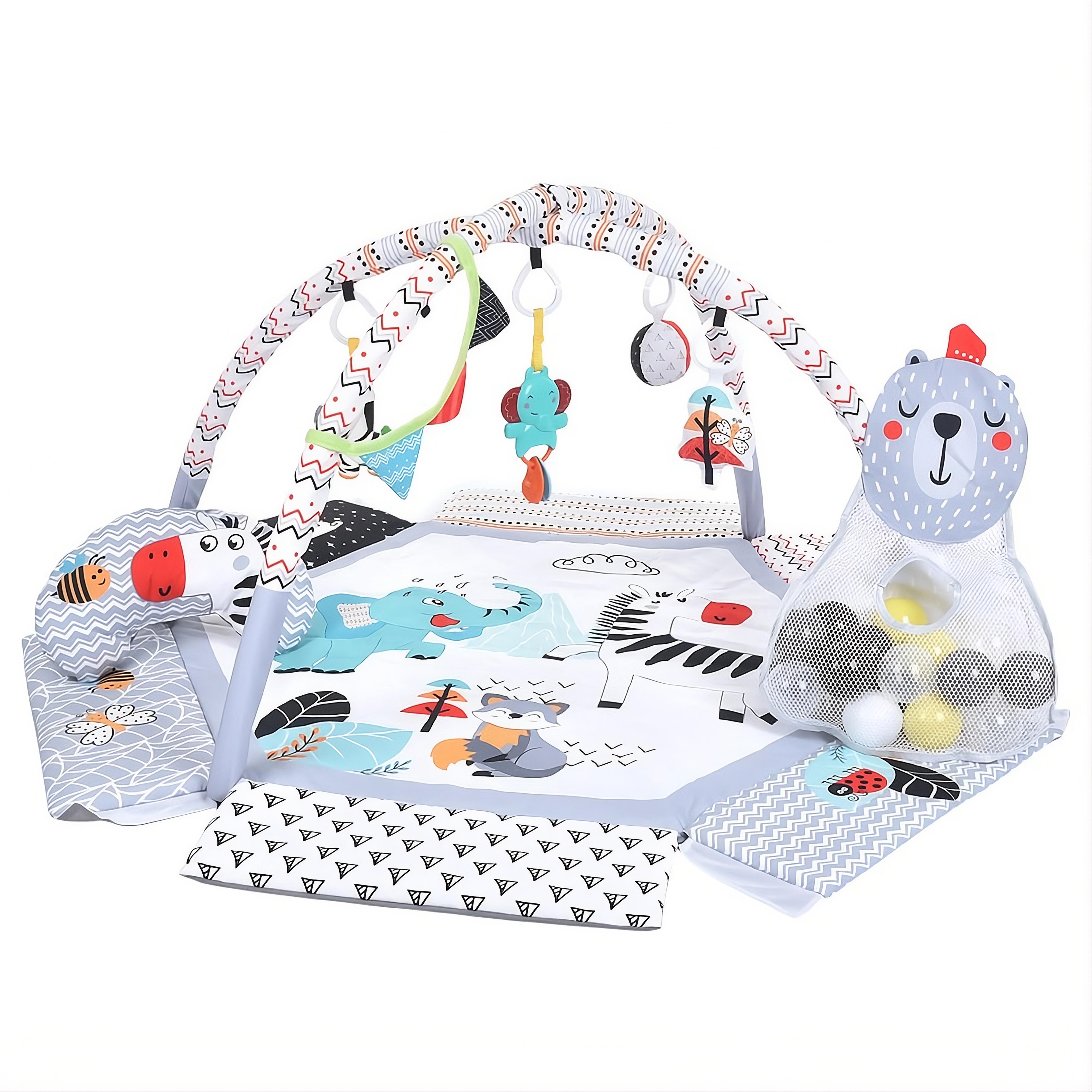 Коврик игровой детский ME 1171 2в1 коврик-бассейн/30 шариков/подвесные игрушки/подушка Серый (31805048) Коврик игровой детский ME 1171 2в1 коврик-бассейн/30 шариков/подвесные игрушки/подушка Серый (31805048)