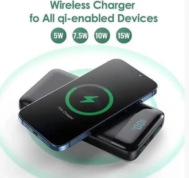 Повербанк VerWireless зовнішній акумулятор/бездротова зарядка 25 Вт-PD 30800 мАг - фото 4 Повербанк VerWireless зовнішній акумулятор/бездротова зарядка 25 Вт-PD 30800 мАг - фото 4