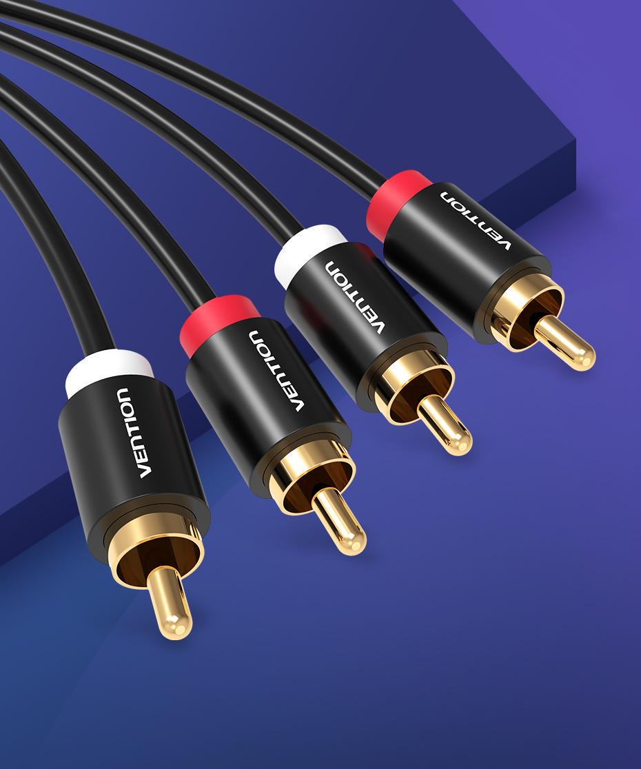 Кабель Vention 2RCA-2RCA стерео тюльпани Hi-Fi звук RCA 2 м Чорний (VAB-R06-B200) - фото 12 Кабель Vention 2RCA-2RCA стерео тюльпани Hi-Fi звук RCA 2 м Чорний (VAB-R06-B200) - фото 12