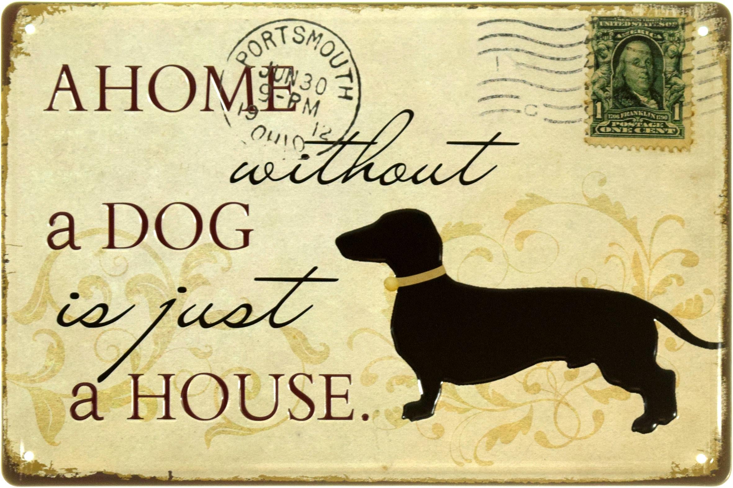 Табличка металлическая "A Home Without Dog Is Just A House" 20x30 см (ms-104131)