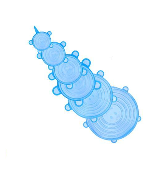 Набор силиконовых крышек для посуды 6 шт. Blue - фото 4