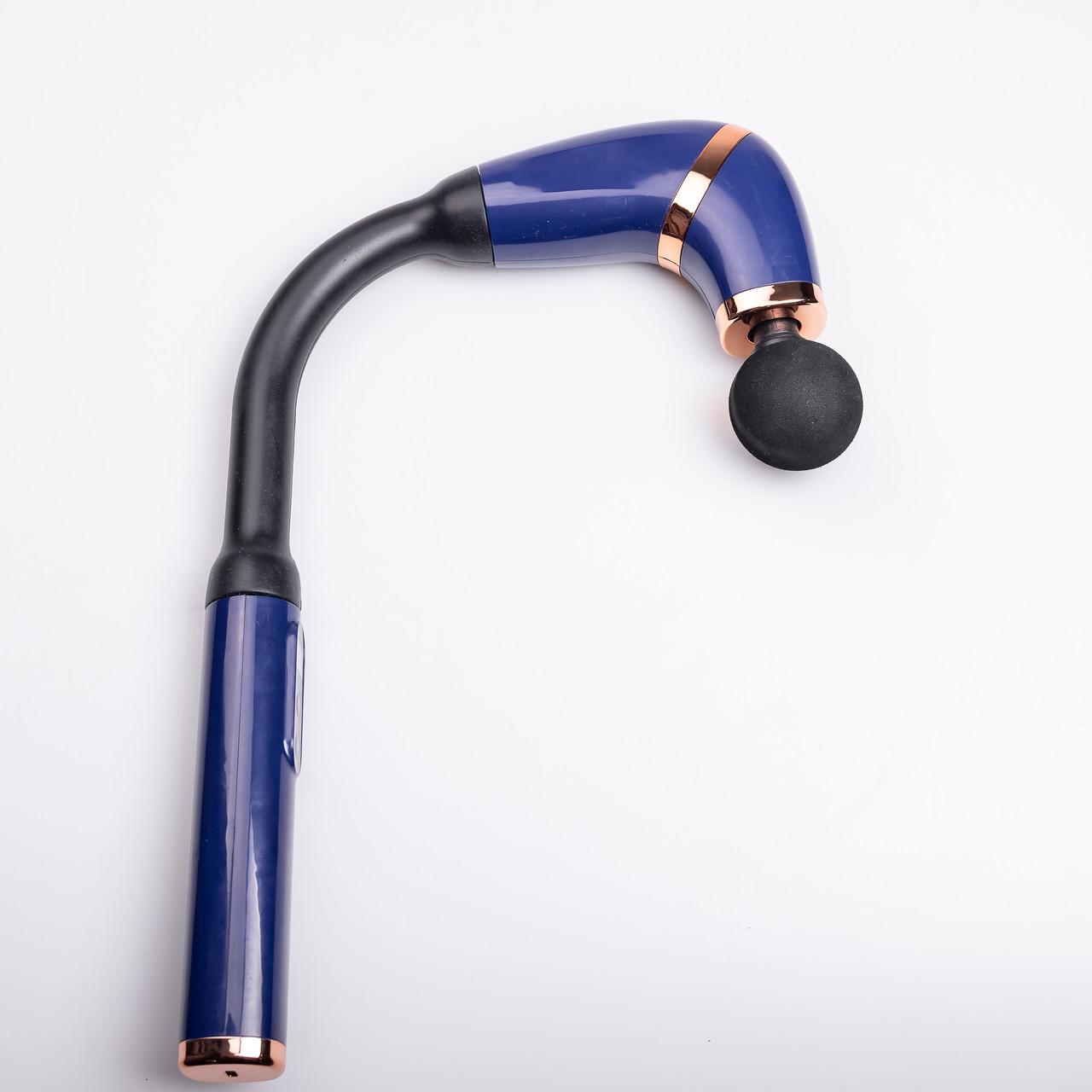 Массажер перкуссионный ручной аккумуляторный 17 Вт зарядка от USB до 3200 об/мин Синий (7212) - фото 2