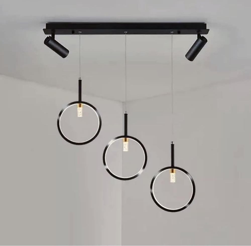 Светильник инновационный с подвесными кольцами и спотами (AA 239/3+2)