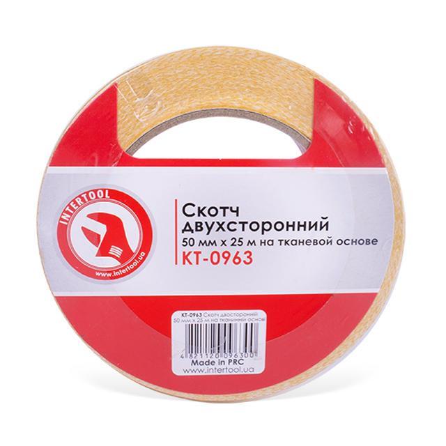 Скотч двухсторонний Intertool KT-0963 50 мм 25 м на тканевой основе (29966-1) - фото 1