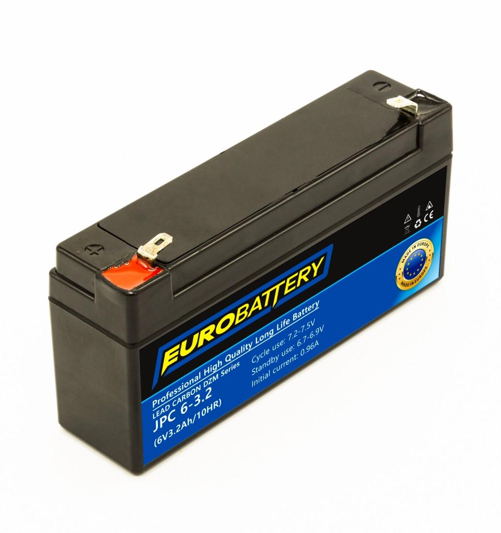 Акумулятор для ДБЖ EuroBattery JPC6-3.2 DZM карбоновий 6V 3,2 Аг (608) - фото 1