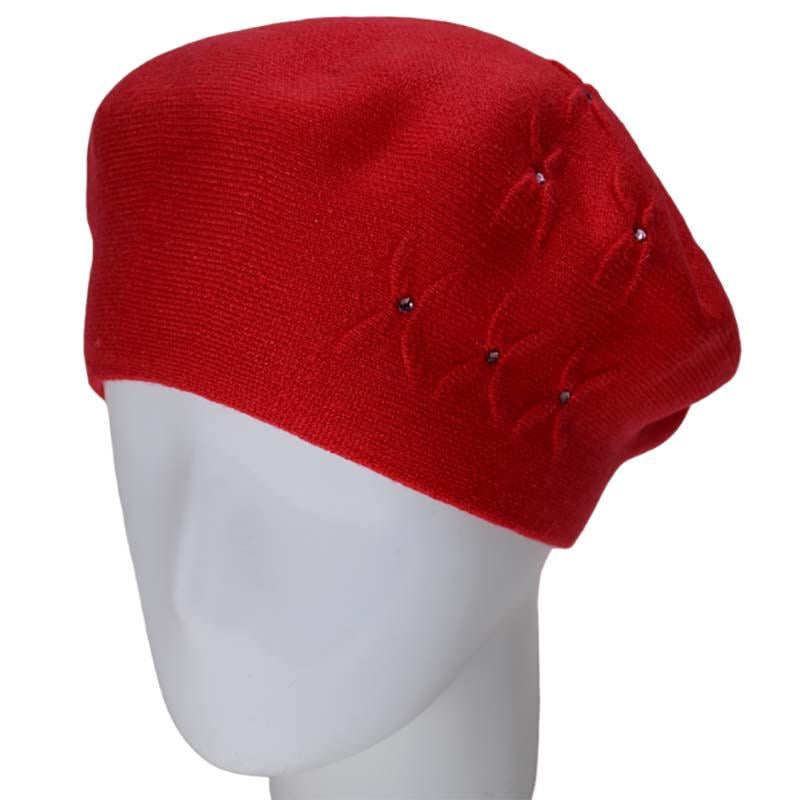 Берет женский из вискозной пряжи Novita Бинго L р. 57-58 Красный