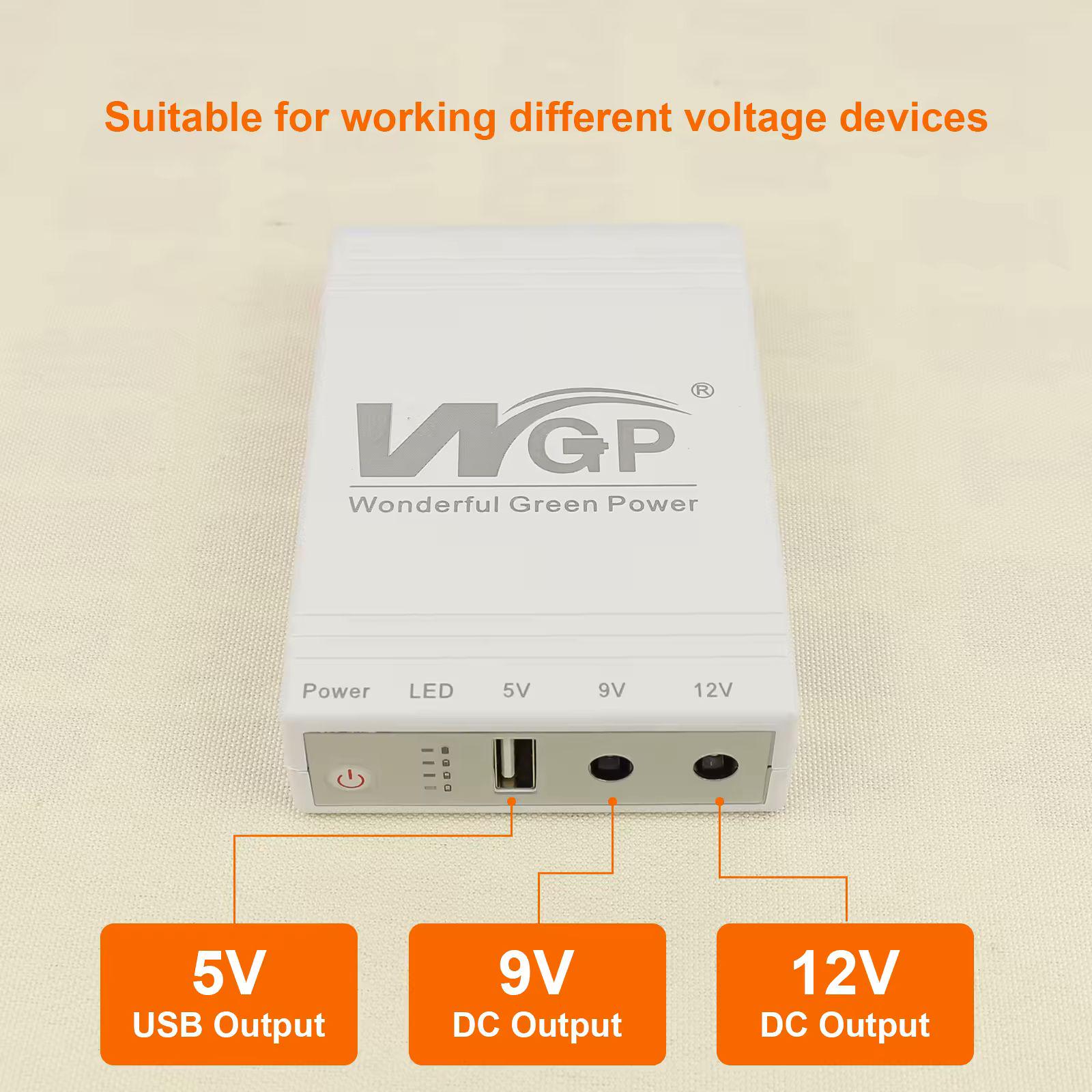 Повербанк портативний WGP MINI DC UPS WGP103C ДБЖ Mini UPS 16000 мАг 5V 9V 12V для модему роутера - фото 6