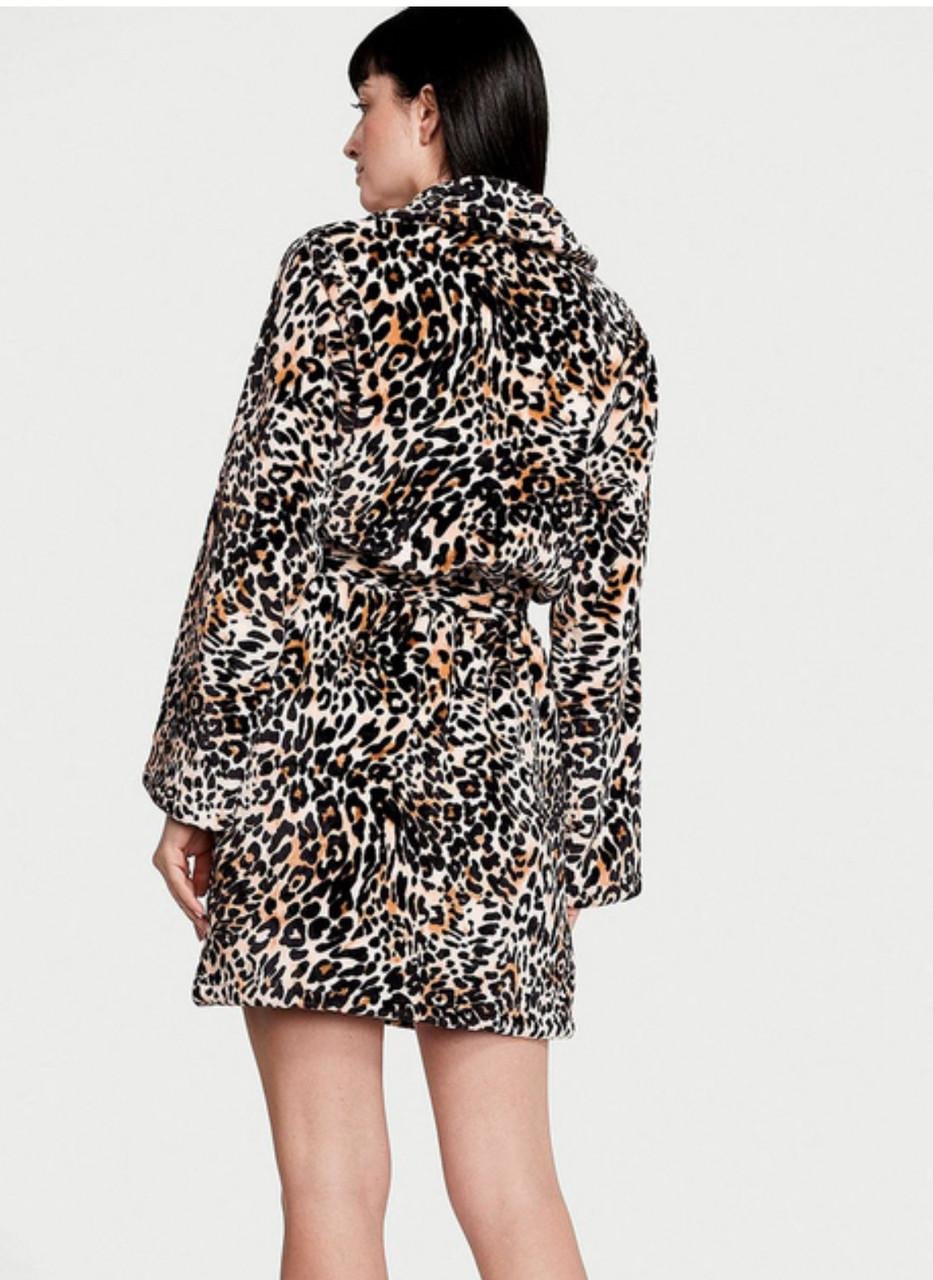Халат плюшевый Victoria’s Secret Plush Robe Leo XS/S Леопардовый - фото 2