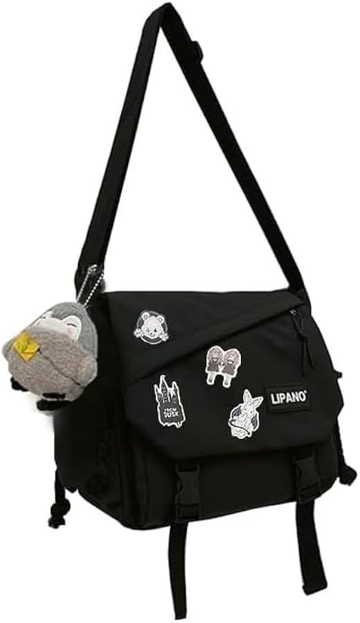 Сумка через плече зі стікерами Чорний (Р-002)