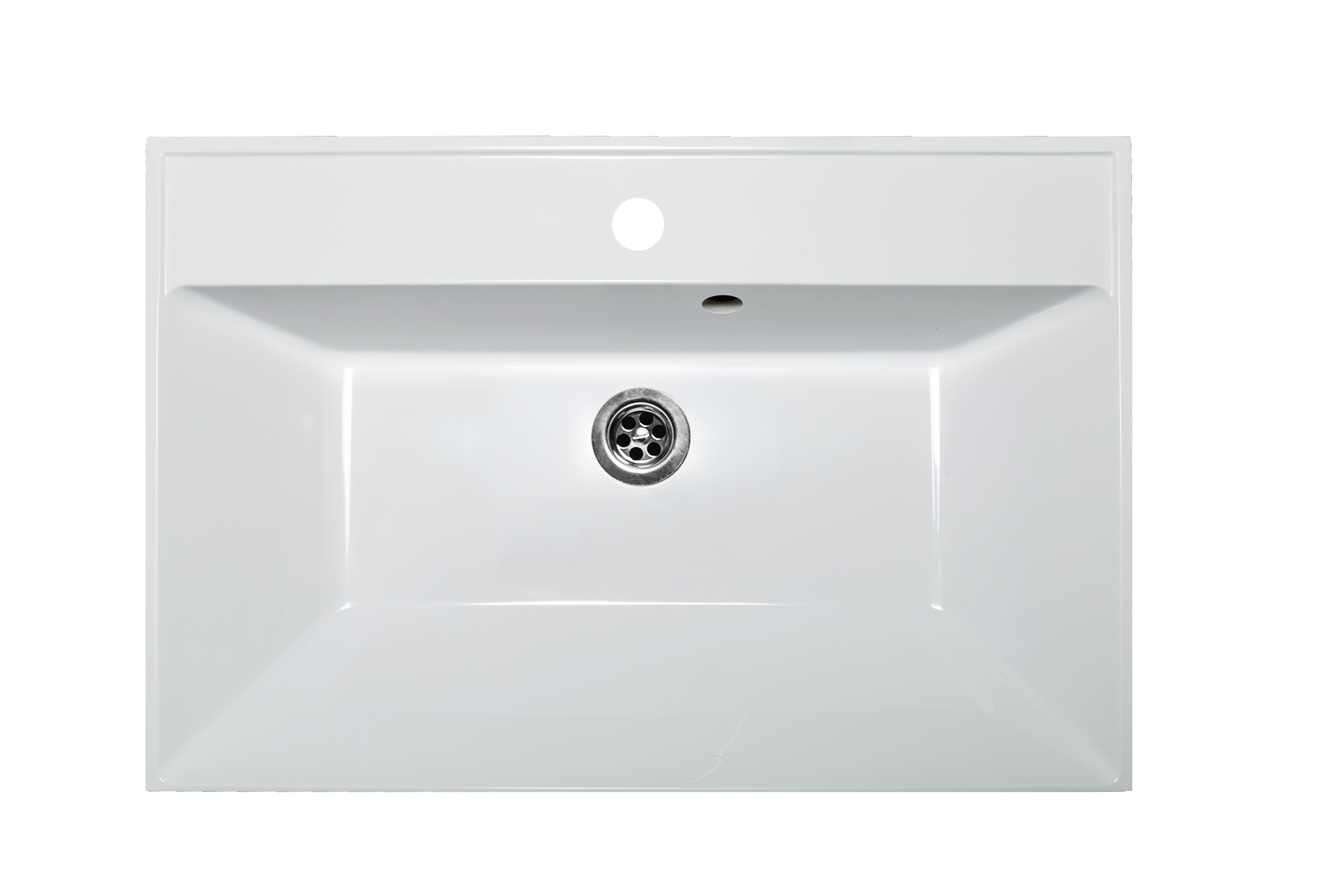 Умивальник на стільницю/тумбу ROMZHA Valencia 60 зі штучного каменю 600х450 мм Білий (RO31443)