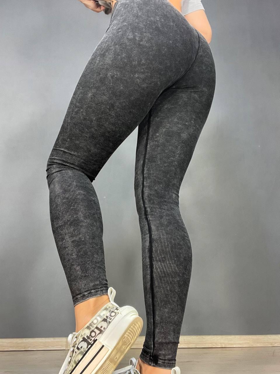 Лосини жіночі A-N 23060 рубчик варка тай дай тонкі трикотажні S Графітовий (3455) - фото 2 Лосини жіночі A-N 23060 рубчик варка тай дай тонкі трикотажні S Графітовий (3455) - фото 2