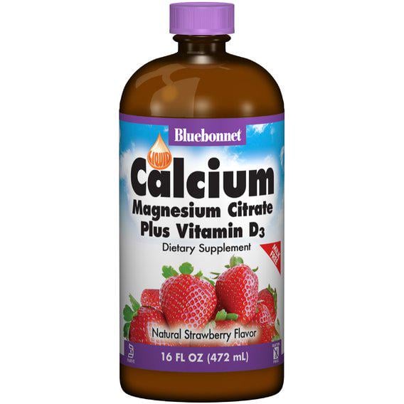 Микроэлемент Кальций Bluebonnet Nutrition Calcium Magnesium Citrate и Vitamin D3 16 oz 472 мл Natural Strawberry Flavor (BLB0692)