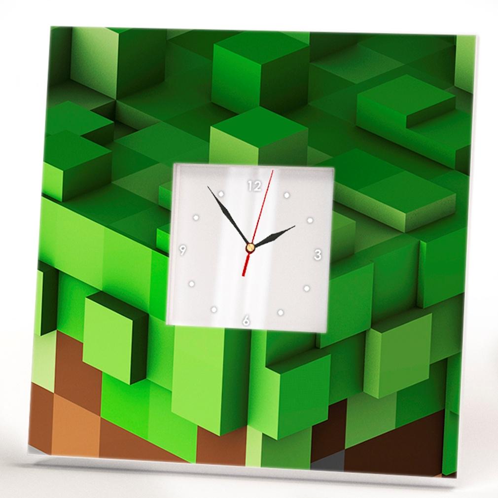Часы в детскую комнату Minecraft 260x260 мм (C03389)