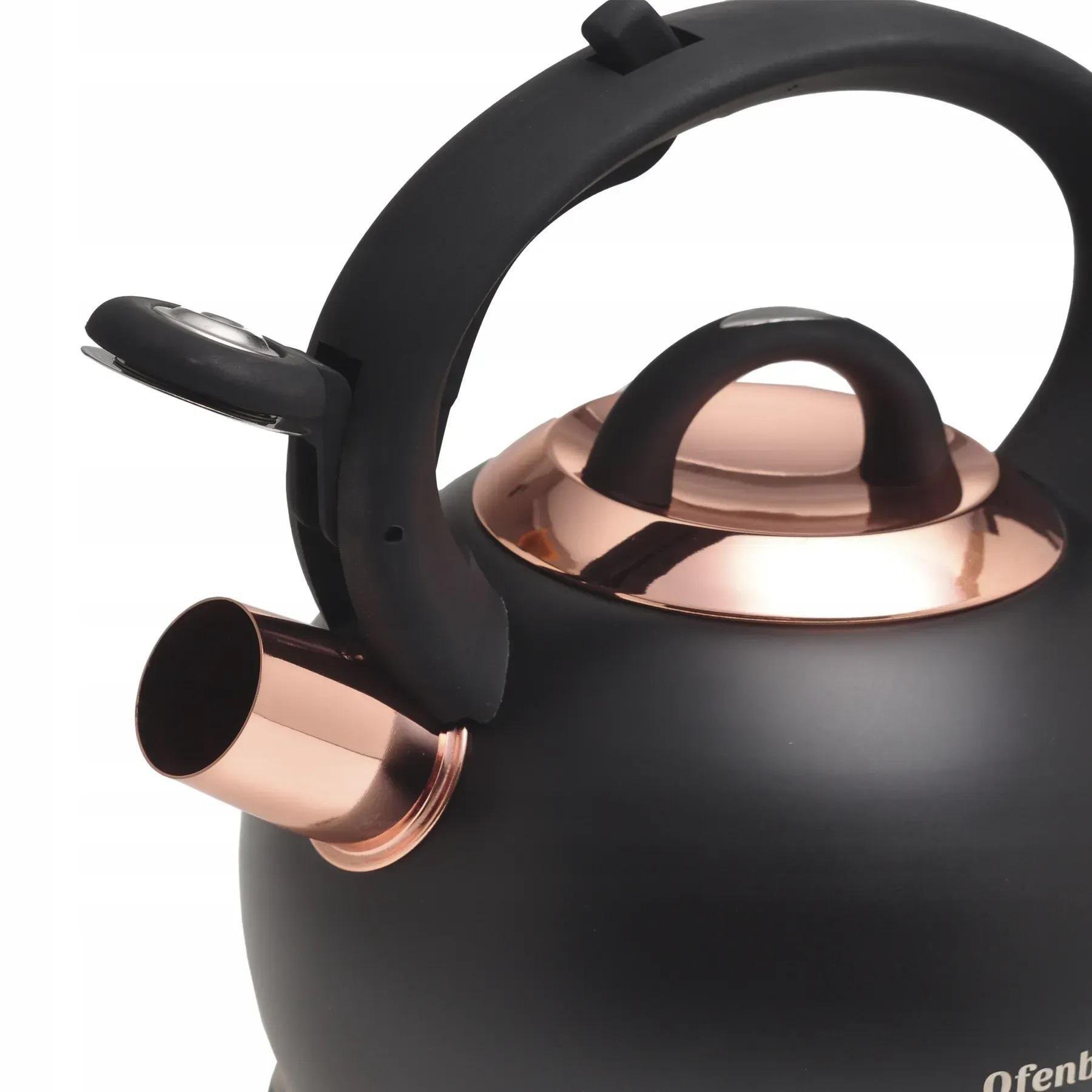 Чайник із свистком та ручкою з покриттям soft touch Ofenbach KM-100312 із нержавіючої сталі 2 л Чорний (150-84-100312) - фото 4 Чайник із свистком та ручкою з покриттям soft touch Ofenbach KM-100312 із нержавіючої сталі 2 л Чорний (150-84-100312) - фото 4