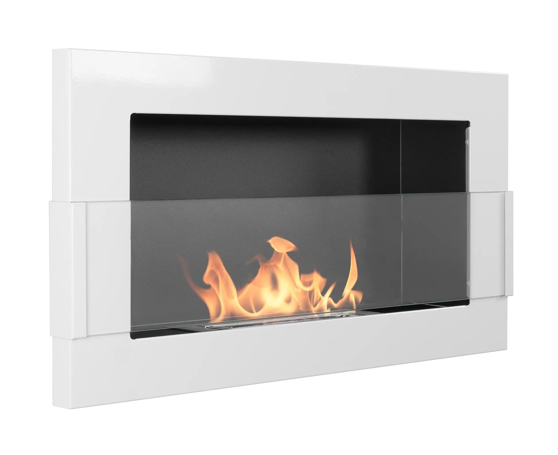 Биокамин GMT со стеклом 650х400 мм Белый глянцевый