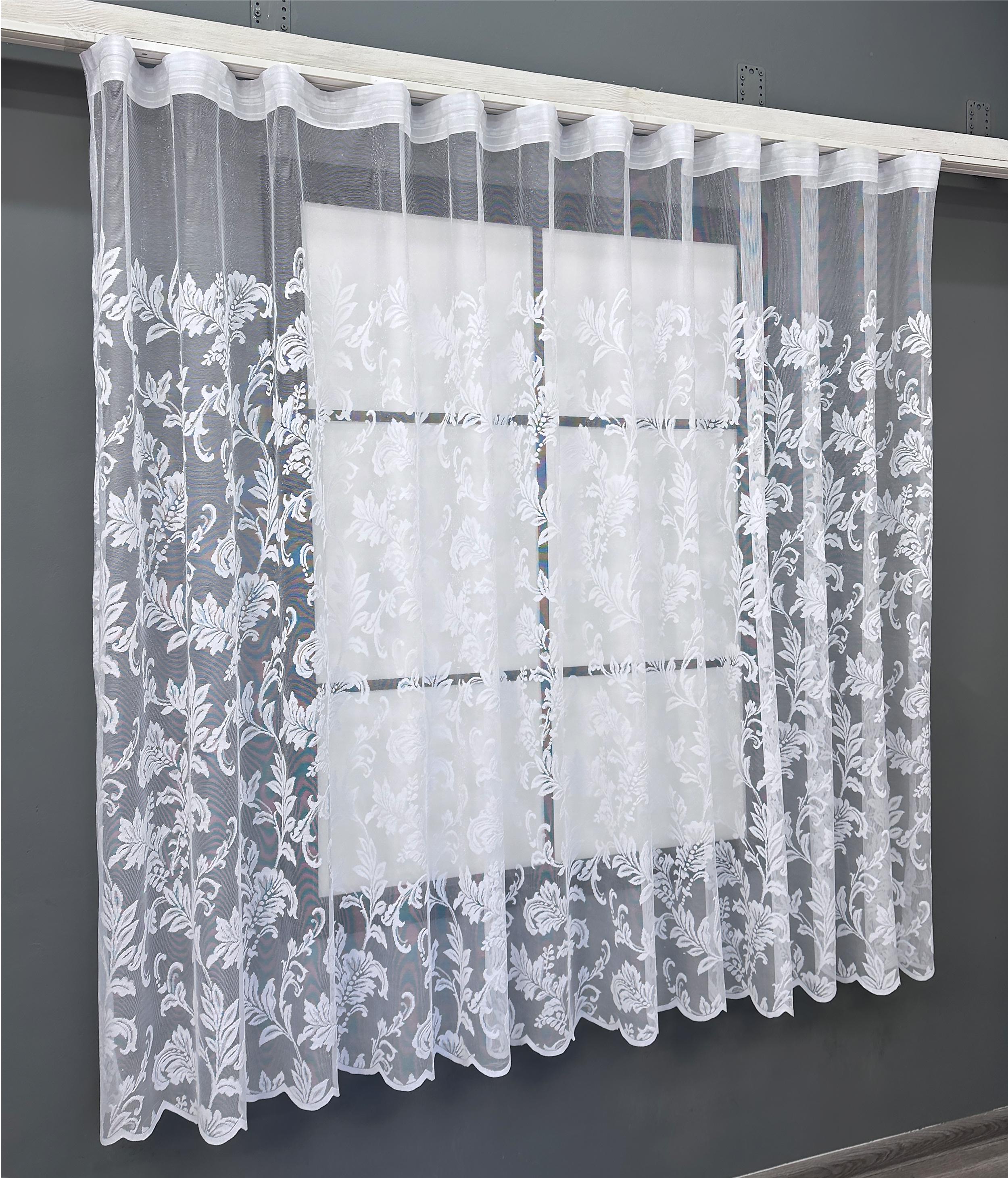 Тюль короткий VR-Textil 1525т Жаккард 300х130 см Білий (42-0607) - фото 2 Тюль короткий VR-Textil 1525т Жаккард 300х130 см Білий (42-0607) - фото 2