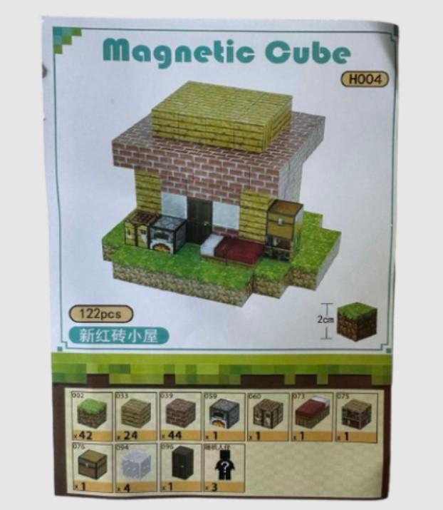 Конструктор Magnetic Cube Хатина з цегли з магнітними елементами 122 шт. (2104618676) - фото 4 Конструктор Magnetic Cube Хатина з цегли з магнітними елементами 122 шт. (2104618676) - фото 4
