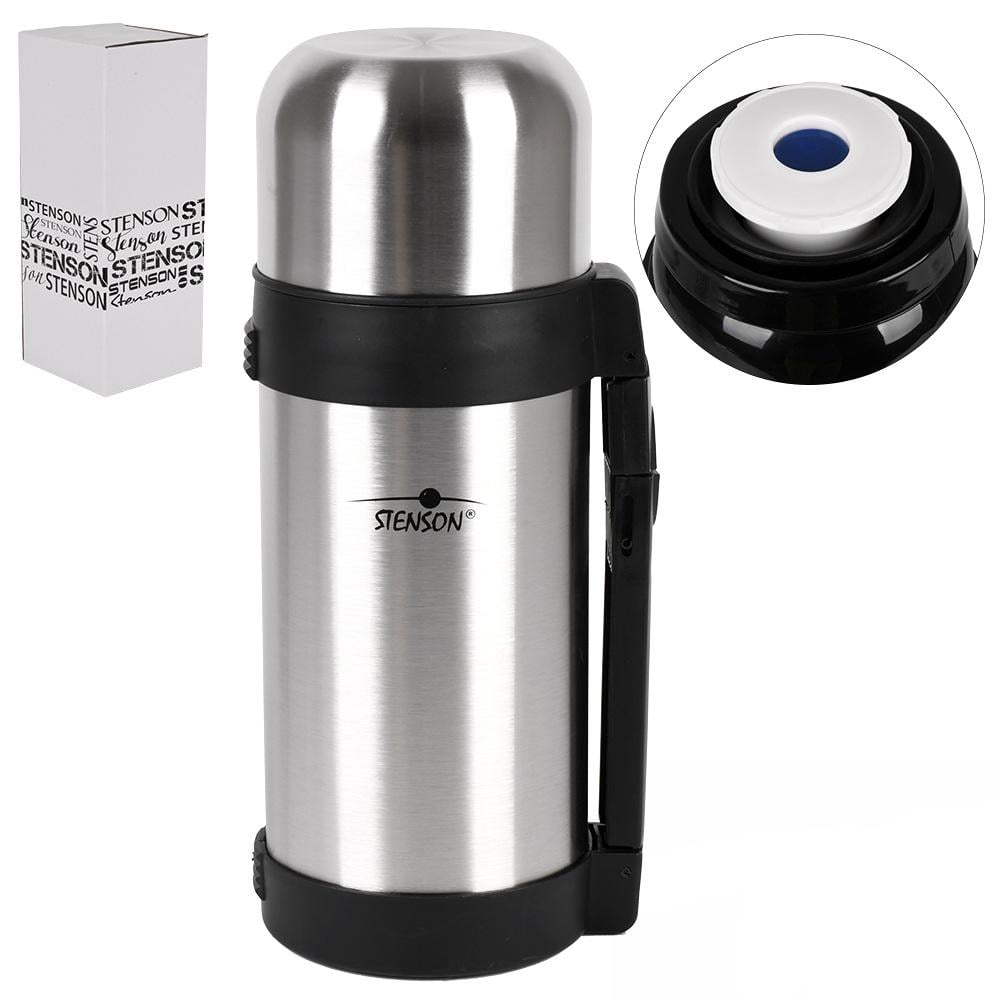Термос із нержавіючої сталі Stenson з ручкою та помповим механізмом 1,2 л (30518) - фото 3
