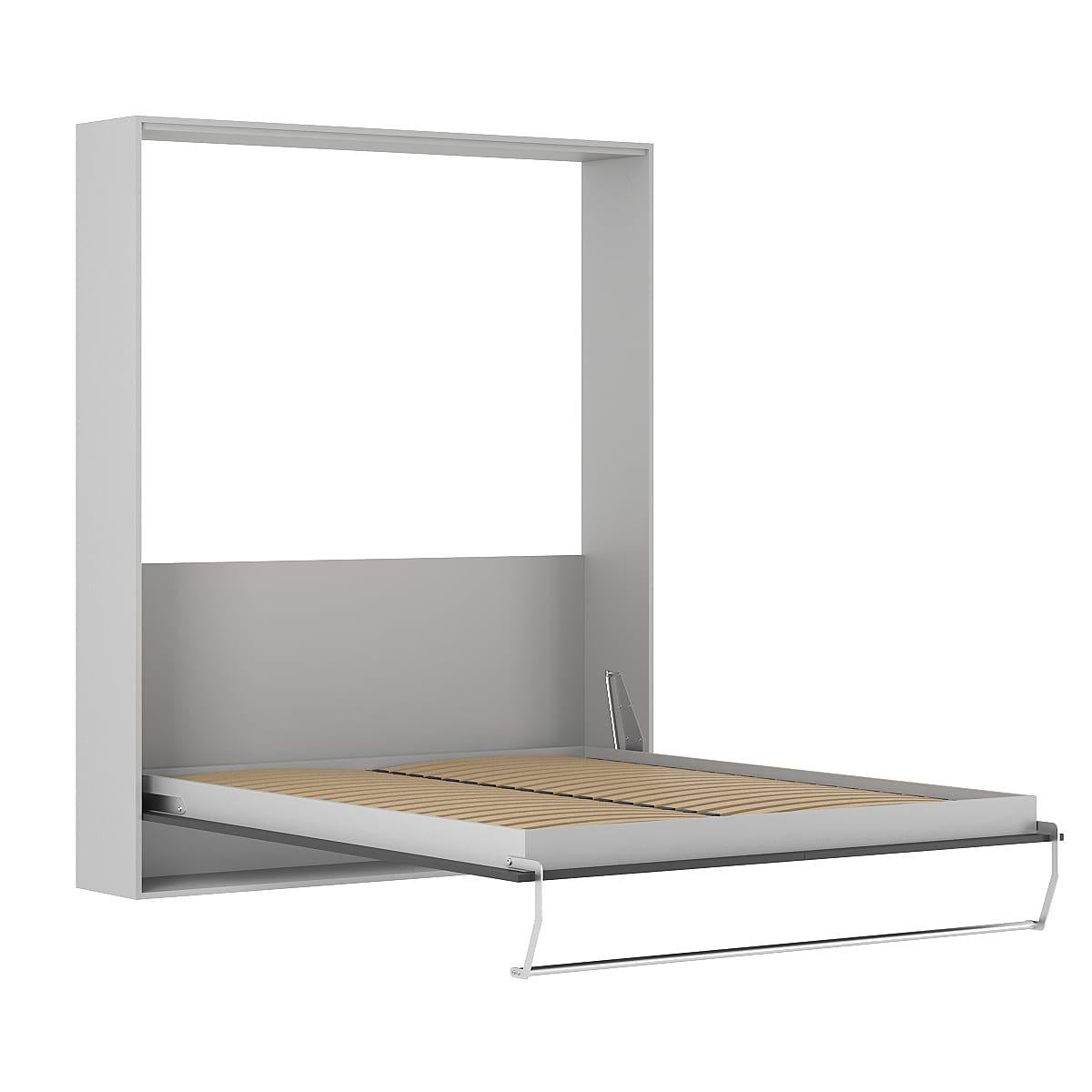 Кровать-шкаф откидная двуспальная AiH Juno с подъемным механизмом и ламелями 160х200 см Пепельный/Антрацит (SM03150200000)