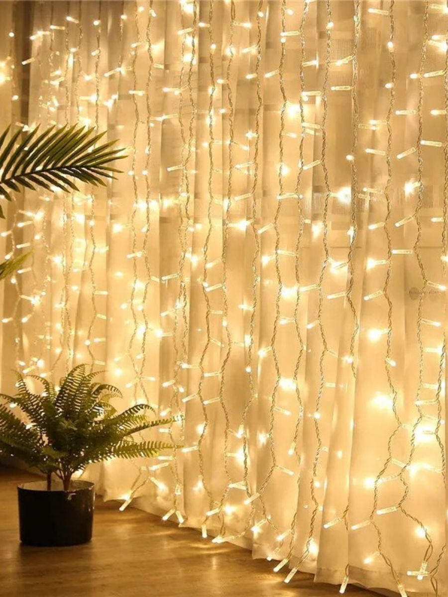 Штора-гірлянда на вікно новорічна світлодіодна Білий теплий (30307091) - фото 10 Штора-гірлянда на вікно новорічна світлодіодна Білий теплий (30307091) - фото 10