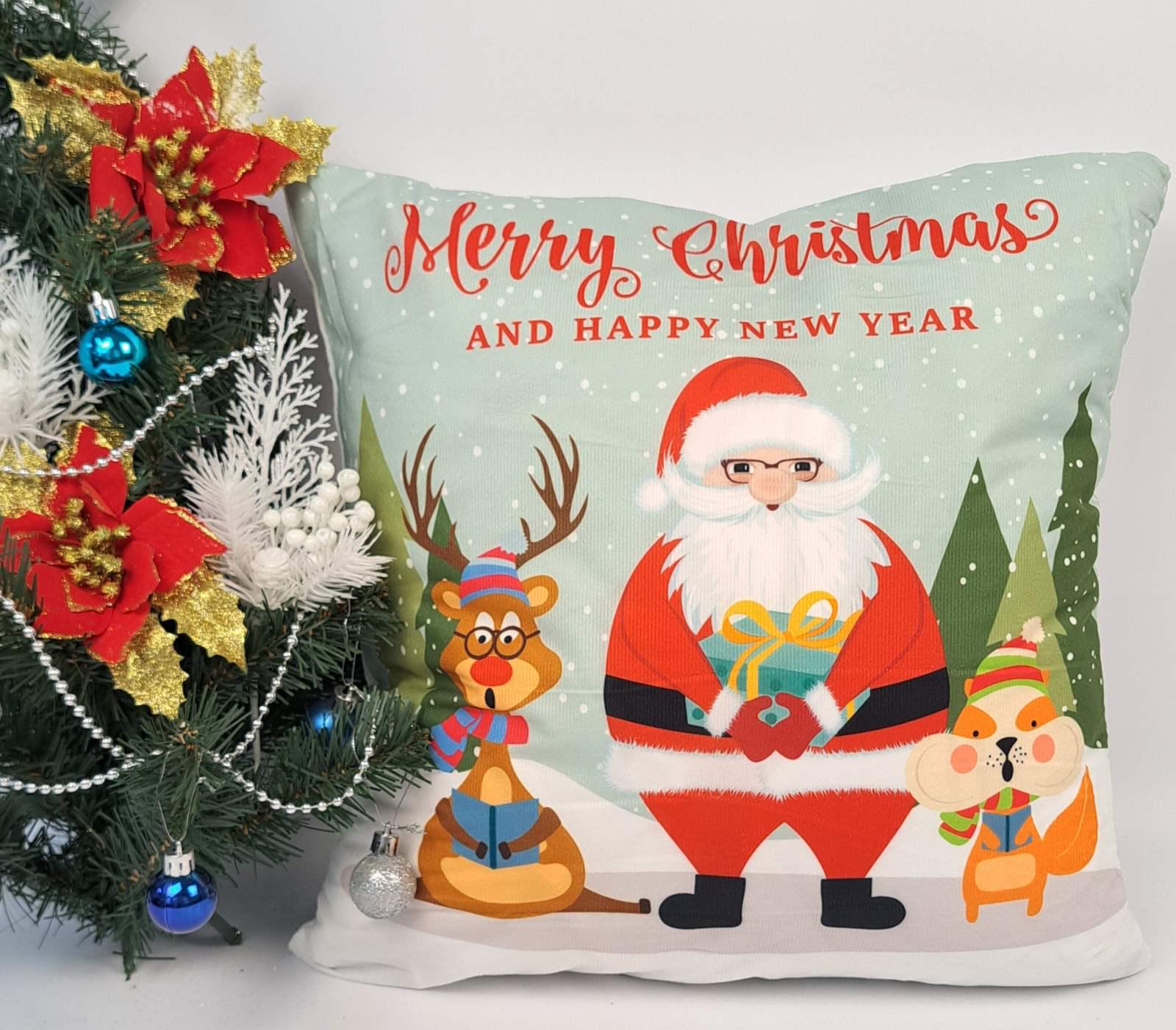 Наволочка велюровая Santa Claus 45x45 см Mint (CN20888)