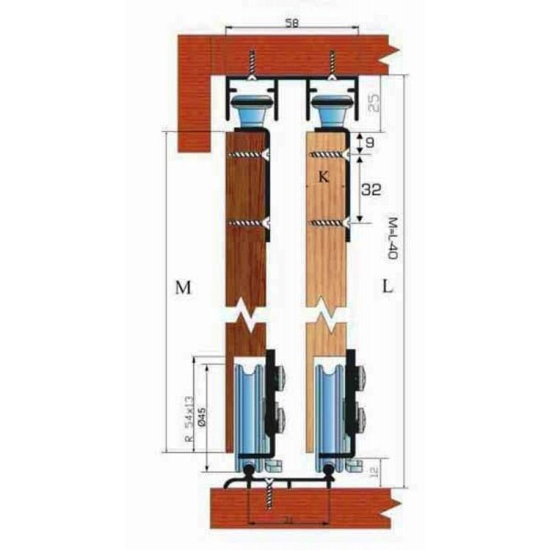 Напрямні для розсувної системи SKM 80 L 3,0 м.п. - фото 4