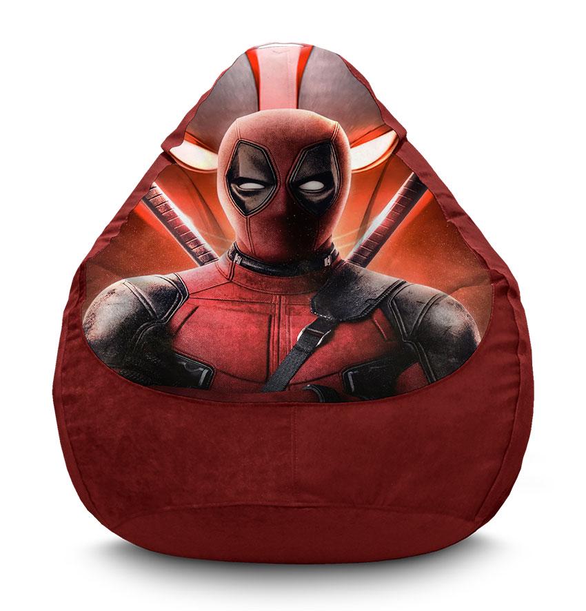 Кресло-мешок iPuff Strong Deadpool Film Marvel флок XL 80x110 см Бордовый (113974)