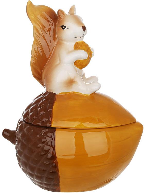 Банка керамічна для сипучих продуктів Білочка з горішком 600 мл - фото 1 Банка керамічна для сипучих продуктів Білочка з горішком 600 мл - фото 1