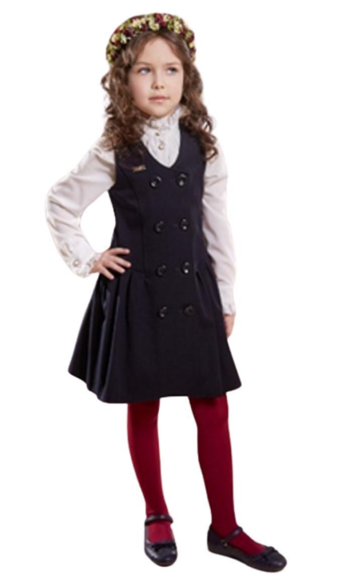 Сарафан школьный Suzie КЕЙТЛИН 02 мемори cotton 140 см Синий (777_140) - фото 2