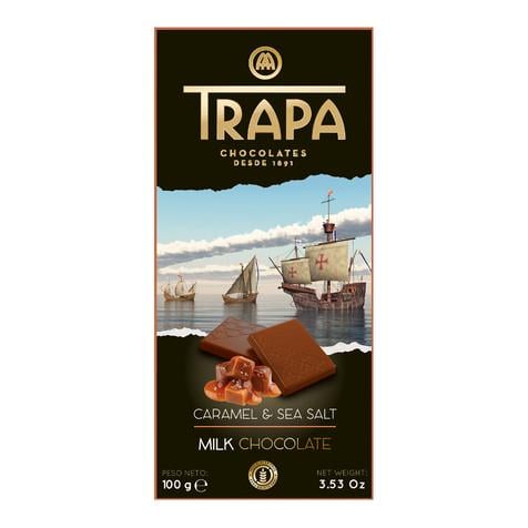 Шоколад Trapa Milk Chocolate Caramel&Sea salt молочний з карамеллю та сіллю 100 г (2094619966)