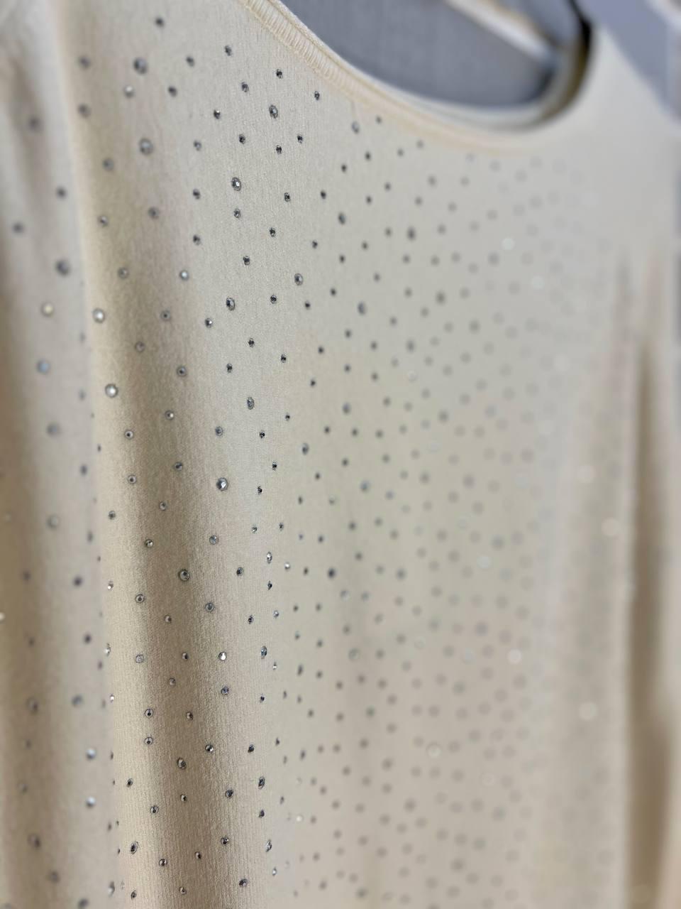 Джемпер жіночий ACCORDDREAM 9067 тонкий светр розсип камінців OS Молочний (2903) - фото 2