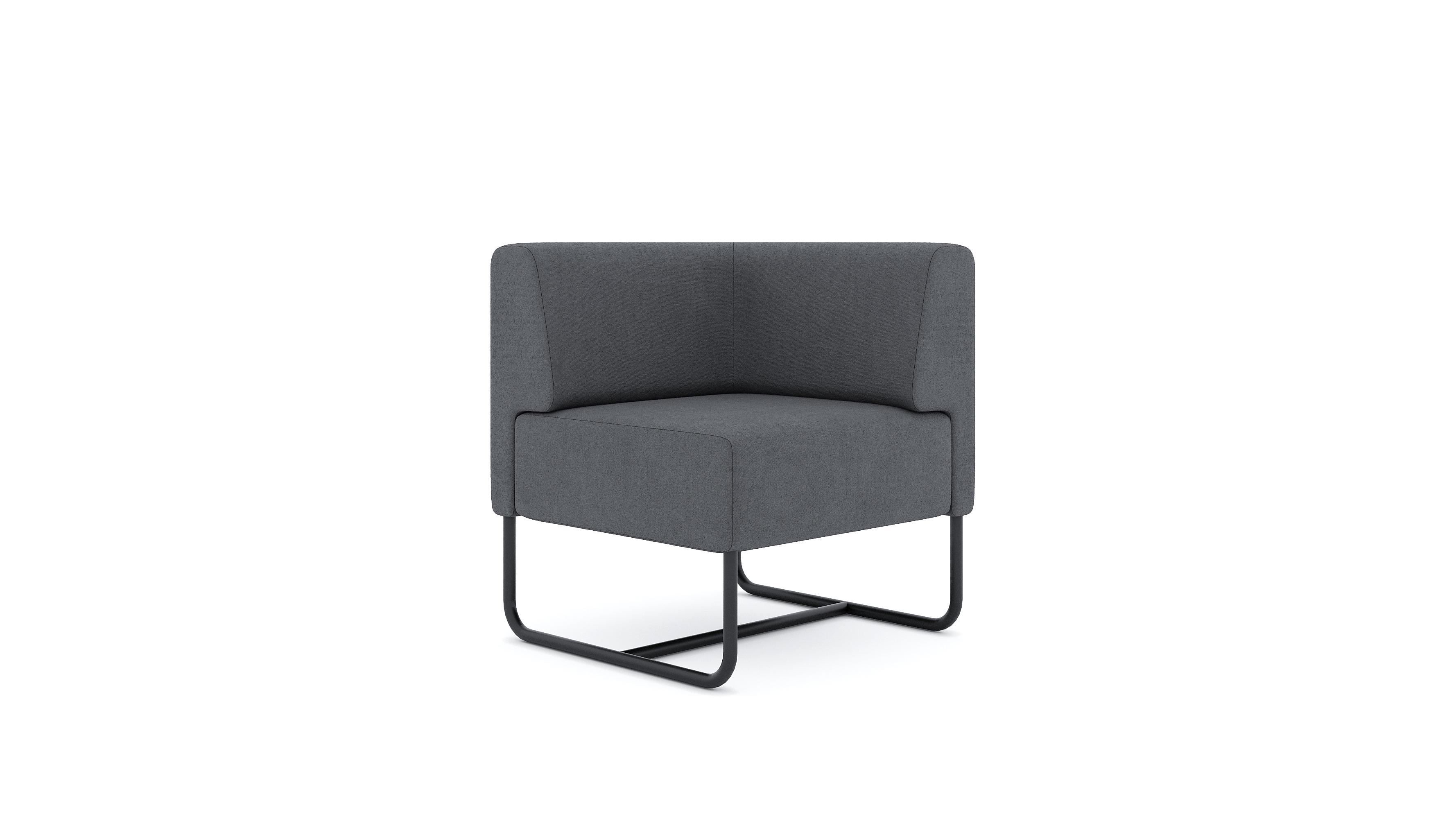 Кресло модульное Flex угловое 72x72x77 см Серый (0037)