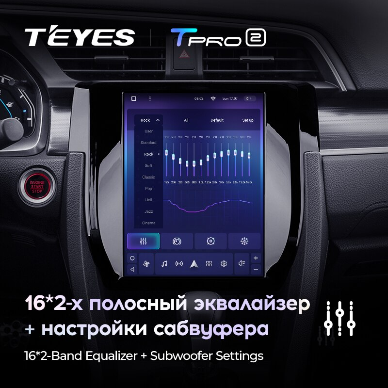 Автомагнітола штатна Teyes TPRO 2 для Honda Civic 10 FC FK 2015-2020 Tesla style Android TPRO2 4/64 Wi-Fi/4G - фото 6