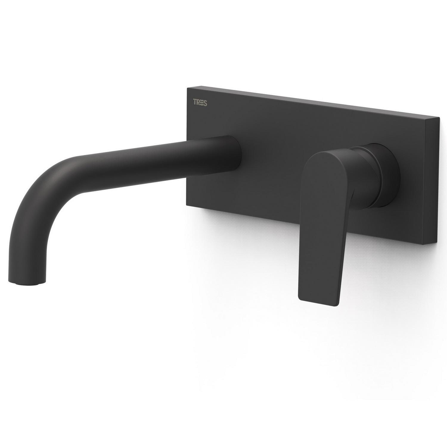 Смеситель для умывальника Tres Project 21130011NM настенный однорычажный Черный (131725)