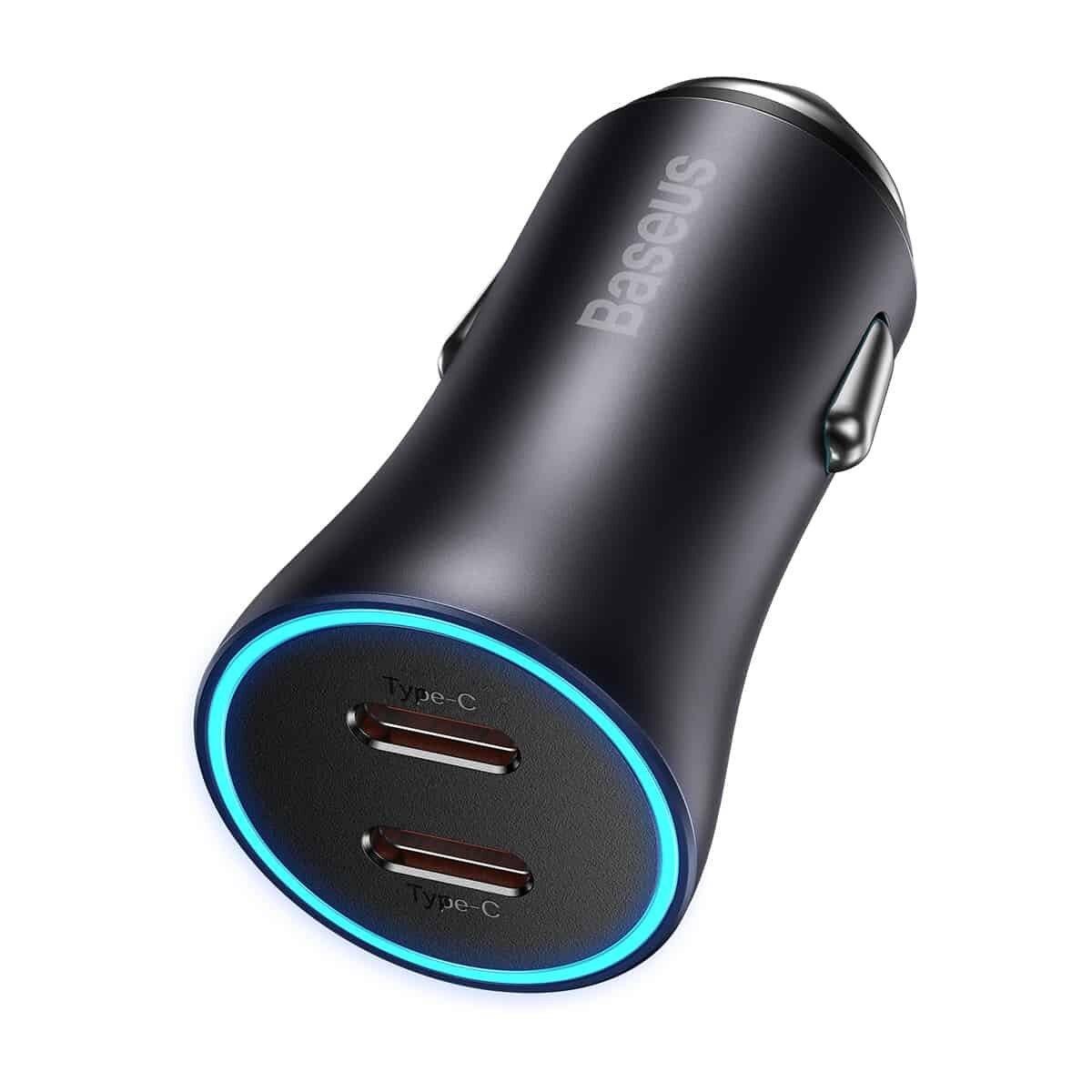 Зарядний пристрій автомобільний BASEUS Golden Contactor Pro Dual Fast Car Charger 40 W Dark Gray (CGJP000013)