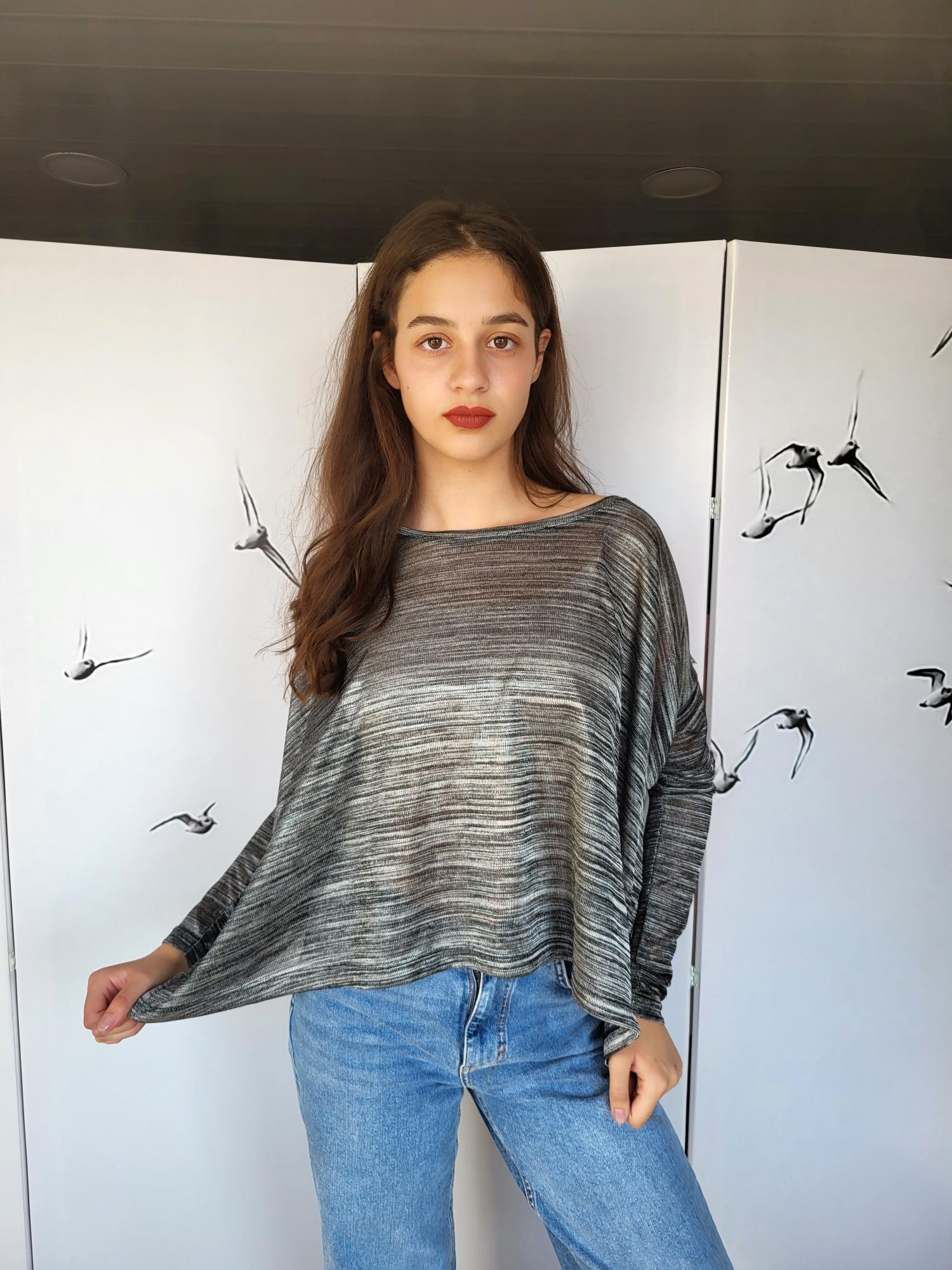Блузка-накидка Ginatricot Oversize 7381 S Серый (42)