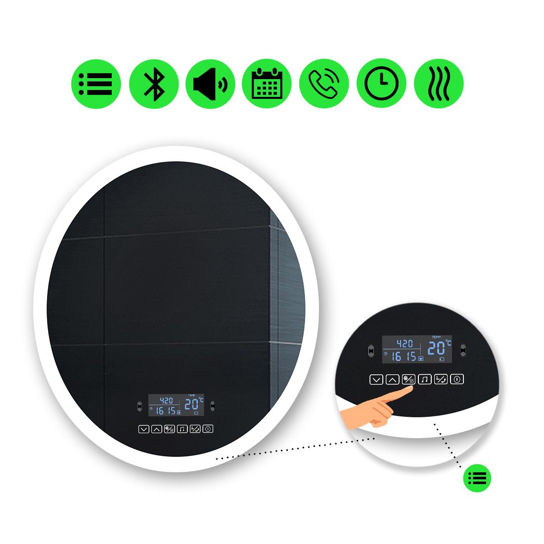 Зеркало с LED подсветкой Amor с Smart-блоком и подогревом 90x90 см (Amor127)