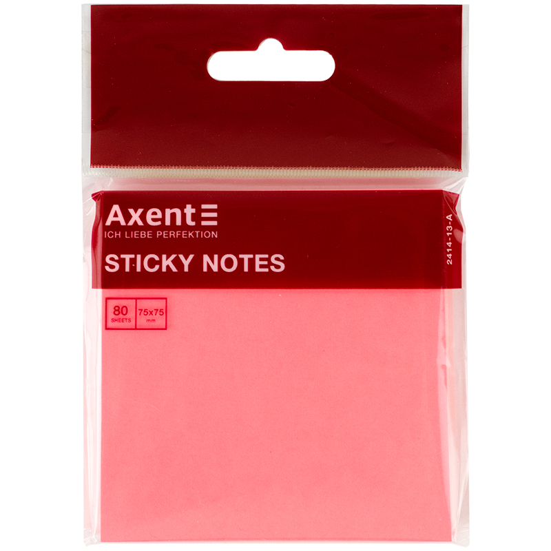 Бумага для заметок Axent 75x75 мм 80 листов 2414-13-A Розовый неоновый (4250266203455)