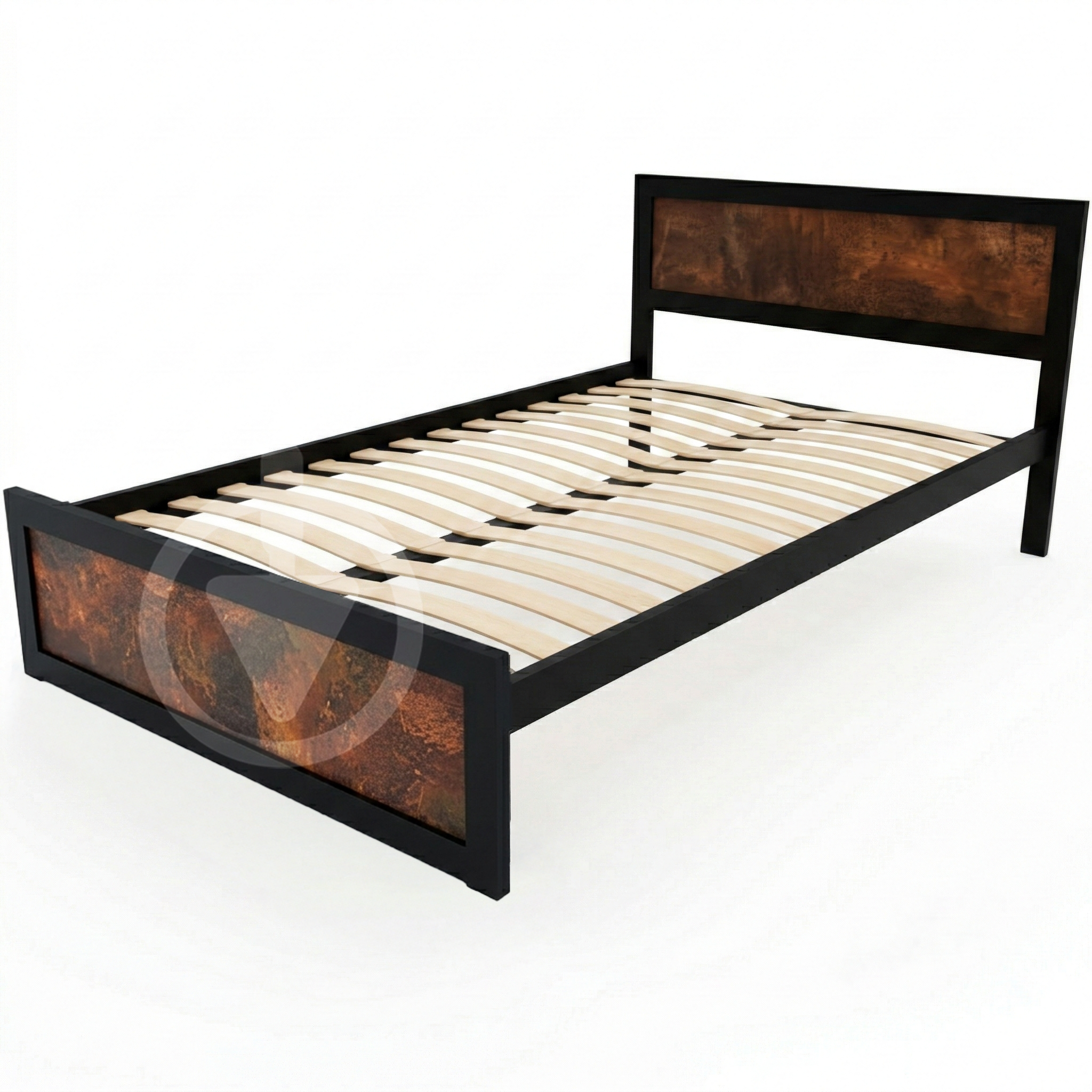 Кровать двуспальная RoMax Loft 120х200 см Оксид/Черный