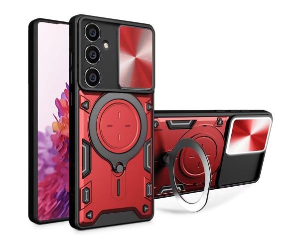 Чехол накладка Omeve Magnetic Ring для Samsung Galaxy S24 Plus Красный