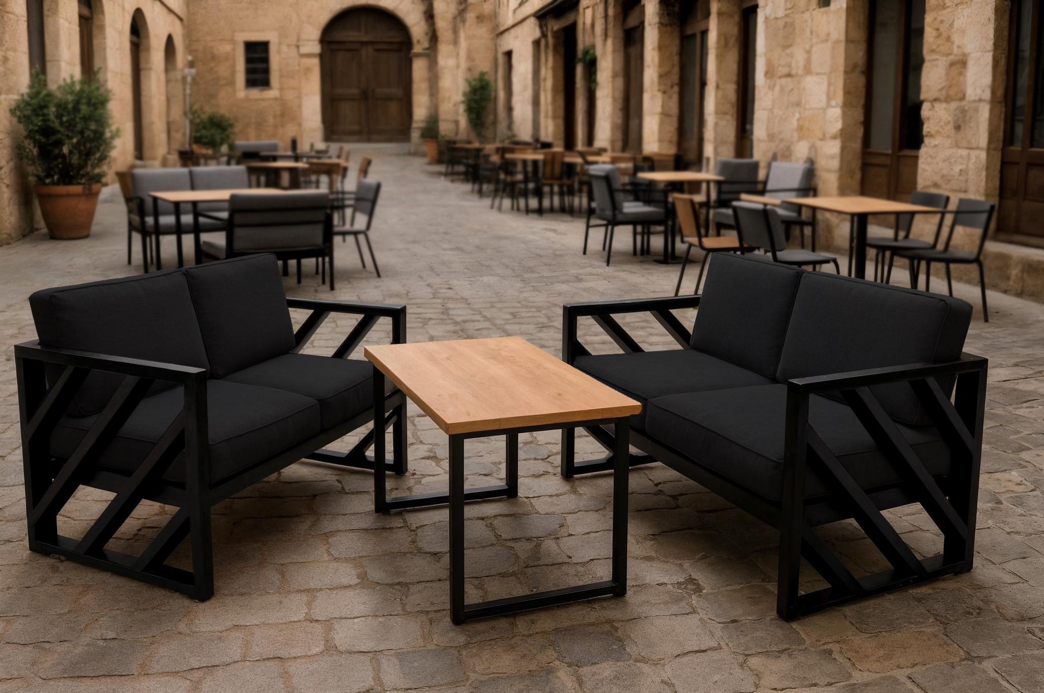 Диван металлический Tobi Sho Гранд/DV4 с подушками 750х1300х700 мм рогожка Темно-серый/42 (DV40R524) - фото 3